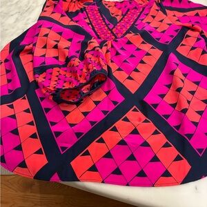 Alice & Trixie Pink and Navy Geometric Blouse
